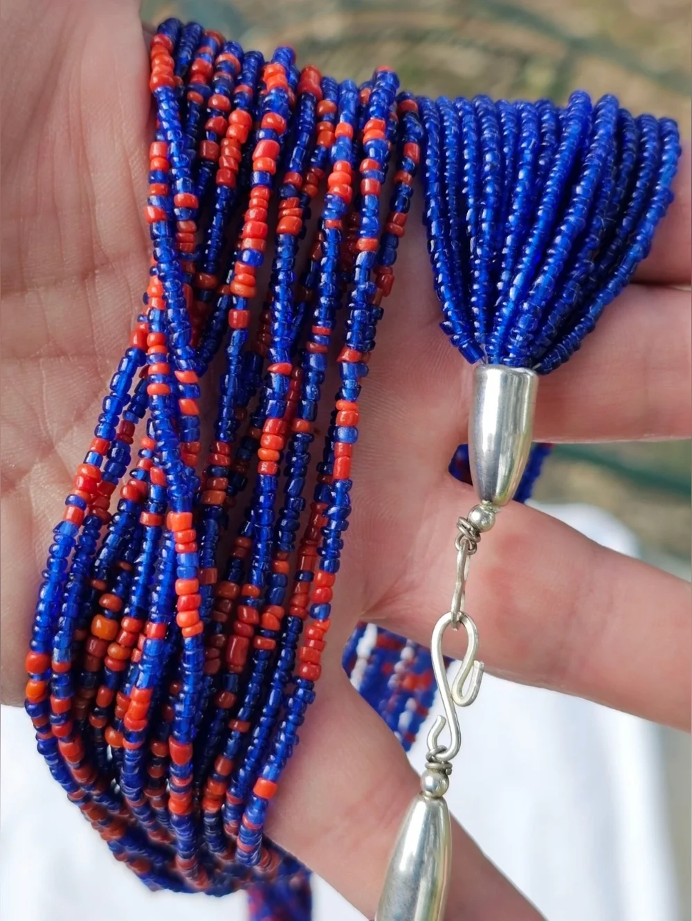 Multi Strand Seed Bead Necklace Statement Piece - Picture 3 of 3